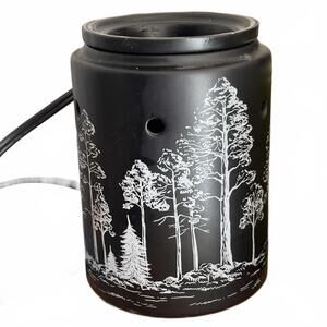 Black Scentsy wax warmer with BLUE bulb